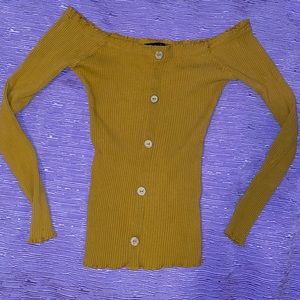 Orange off the shoulder top really stretchy !